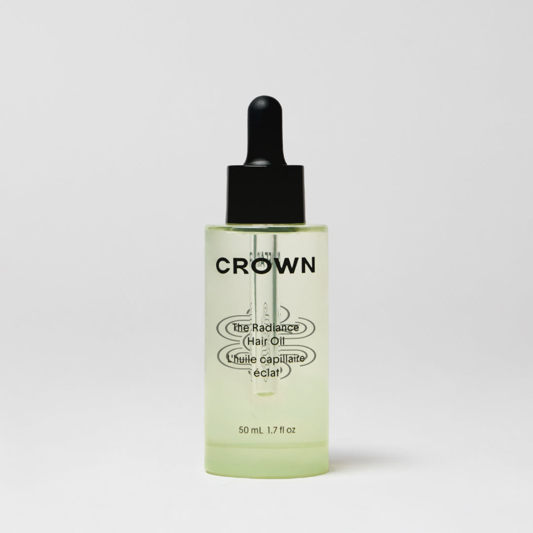 Crown Affair The Radiance Oil - lightweight hair oil in a glass dropper bottle